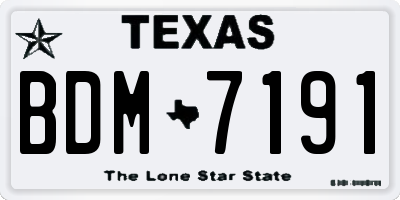 TX license plate BDM7191