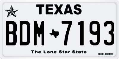 TX license plate BDM7193