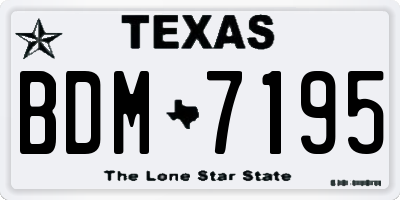 TX license plate BDM7195