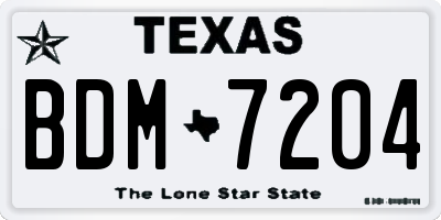 TX license plate BDM7204