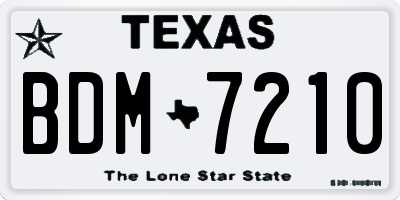 TX license plate BDM7210