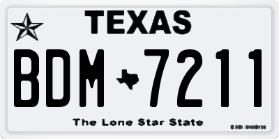 TX license plate BDM7211