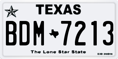 TX license plate BDM7213
