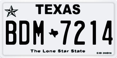 TX license plate BDM7214