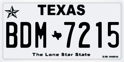 TX license plate BDM7215