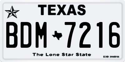 TX license plate BDM7216