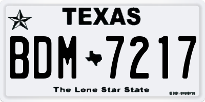 TX license plate BDM7217