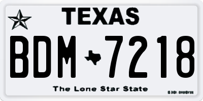 TX license plate BDM7218