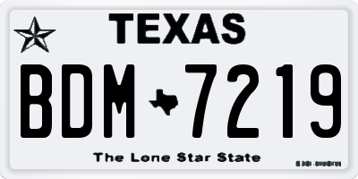 TX license plate BDM7219