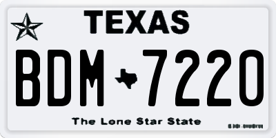 TX license plate BDM7220
