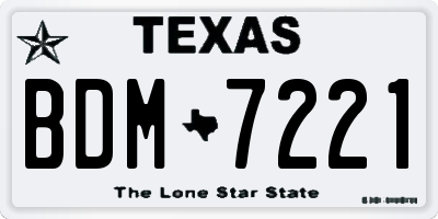 TX license plate BDM7221