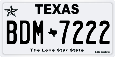 TX license plate BDM7222