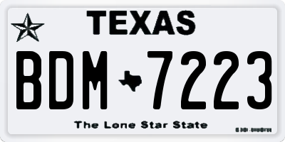 TX license plate BDM7223
