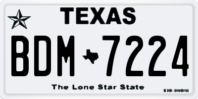 TX license plate BDM7224