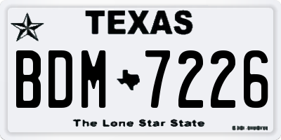 TX license plate BDM7226