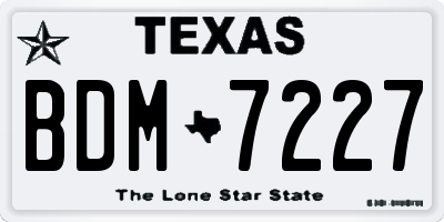 TX license plate BDM7227