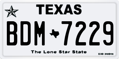 TX license plate BDM7229