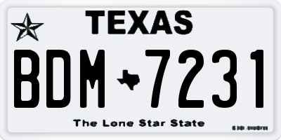 TX license plate BDM7231