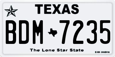 TX license plate BDM7235