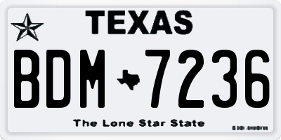 TX license plate BDM7236