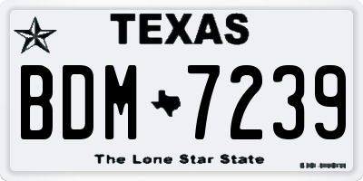 TX license plate BDM7239