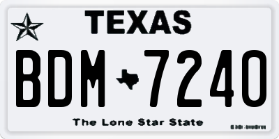 TX license plate BDM7240
