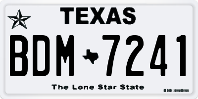TX license plate BDM7241