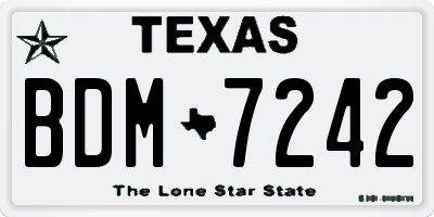 TX license plate BDM7242