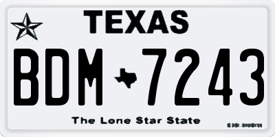 TX license plate BDM7243