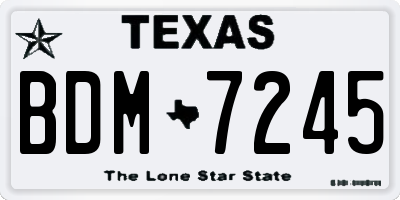 TX license plate BDM7245