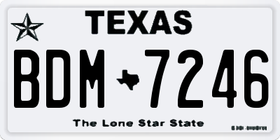 TX license plate BDM7246