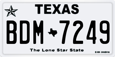 TX license plate BDM7249