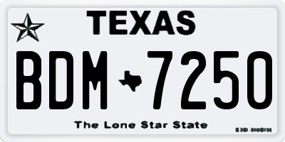 TX license plate BDM7250