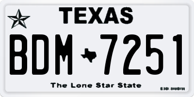 TX license plate BDM7251