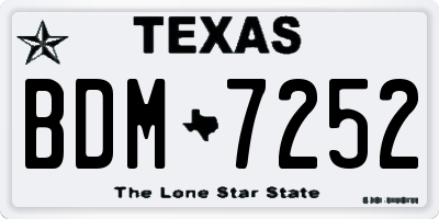 TX license plate BDM7252