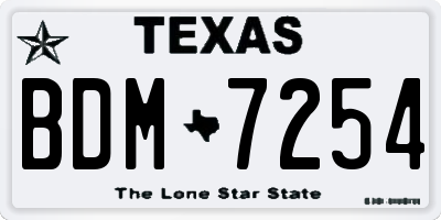 TX license plate BDM7254