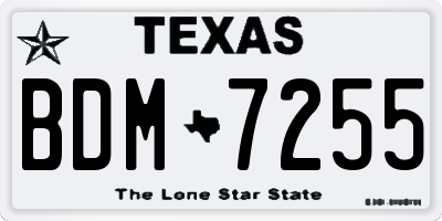 TX license plate BDM7255