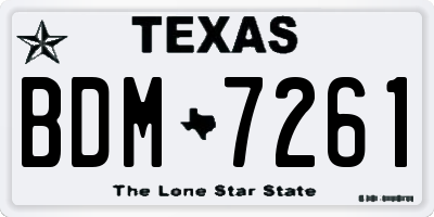 TX license plate BDM7261