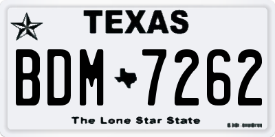 TX license plate BDM7262