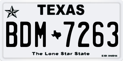 TX license plate BDM7263