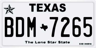 TX license plate BDM7265
