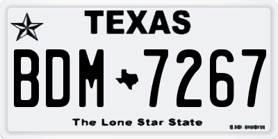 TX license plate BDM7267