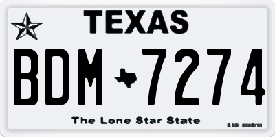 TX license plate BDM7274