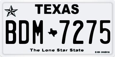 TX license plate BDM7275