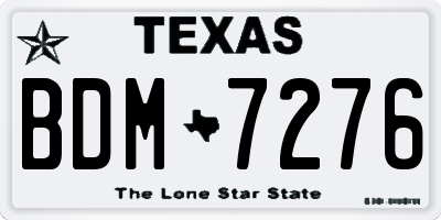 TX license plate BDM7276