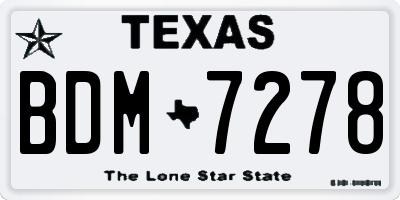 TX license plate BDM7278