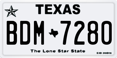 TX license plate BDM7280