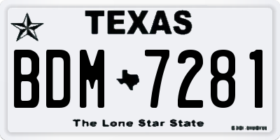 TX license plate BDM7281