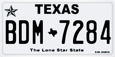 TX license plate BDM7284