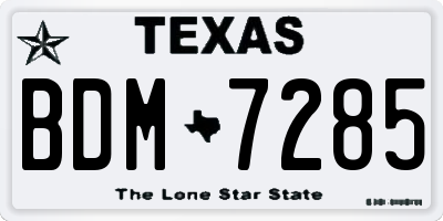 TX license plate BDM7285